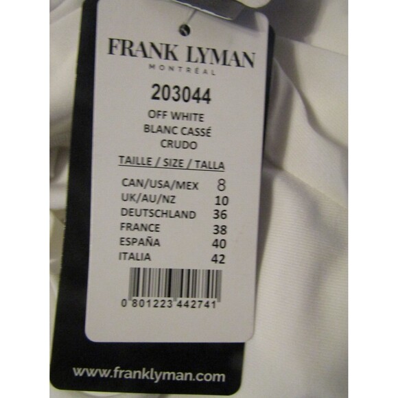 Frank Lyman Montreal Top NWT Off White Short Sleeve Mock Neck Womens Size 8 - Picture 7 of 8